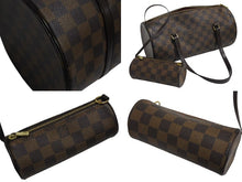 Load image into Gallery viewer, LOUIS VUITTON ルイヴィトン パピヨンGM ハンドバッグ N51303 ダミエ エベヌ ブラウン PVC レザー 美品 中古 4c072868