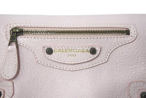 BALENCIAGA バレンシアガ クラッチバッグ 439714 5811 イタリア製 レザー ピンク アンティークゴールド金具 美品 中古 4c072869