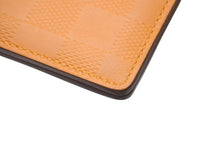 Load image into Gallery viewer, LOUIS VUITTON ルイヴィトン オーガナイザー ダミエアンフィニ カードケース イエロー イニシャル入り M63199 美品 中古 4c072873