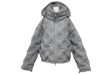 極美品 LOUIS VUITTON ルイヴィトン ボーイフッド パファージャケット HHK72EUY5 サイズ46 カシミヤ シルク グレー 中古 4c072886