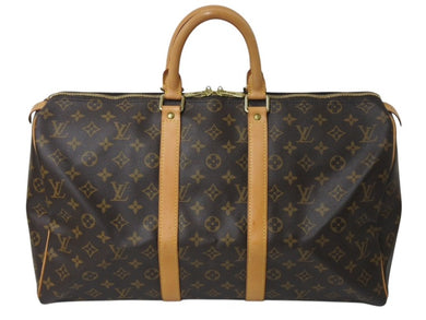 LOUIS VUITTON ルイヴィトン モノグラム キーポル45 ボストンバッグ M41428 ブラウン ゴールド金具 美品 中古 4c072889
