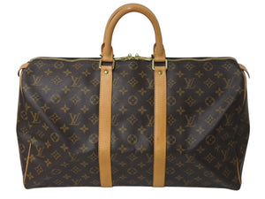 LOUIS VUITTON ルイヴィトン モノグラム キーポル45 ボストンバッグ M41428 ブラウン ゴールド金具 美品 中古 4c072889