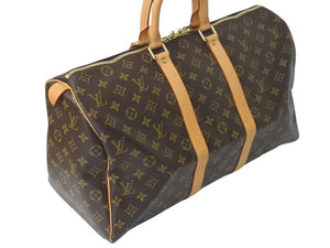 LOUIS VUITTON ルイヴィトン モノグラム キーポル45 ボストンバッグ M41428 ブラウン ゴールド金具 美品 中古 4c072889