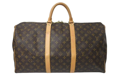 LOUIS VUITTON ルイヴィトン キーポル50 ボストンバッグ M41426 モノグラムキャンバス ブラウン ゴールド金具 美品 中古 4c072893