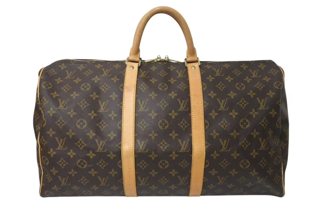 LOUIS VUITTON ルイヴィトン キーポル50 ボストンバッグ M41426 モノグラムキャンバス ブラウン ゴールド金具 美品 中古 4c072893