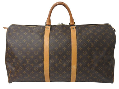 LOUIS VUITTON ルイヴィトン キーポル55 ボストンバッグ M41424 モノグラム ブラウン ゴールド金具 美品 中古 4c072895