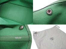Load image into Gallery viewer, HERMES エルメス ガーデンパーティPM トートバッグ □R刻印 トワルアッシュ レザー バンブー エクリュ シルバー金具 美品 中古 4c072969