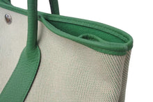 Load image into Gallery viewer, HERMES エルメス ガーデンパーティPM トートバッグ □R刻印 トワルアッシュ レザー バンブー エクリュ シルバー金具 美品 中古 4c072969