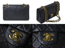 Load image into Gallery viewer, CHANEL シャネル マトラッセ23 Wフラップ チェーン ショルダーバッグ ラムスキン 2番台 ブラック ゴールド金具 美品 中古 4c072975
