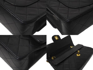 CHANEL シャネル マトラッセ23 Wフラップ チェーン ショルダーバッグ ラムスキン 2番台 ブラック ゴールド金具 美品 中古 4c072975