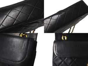 CHANEL シャネル マトラッセ23 Wフラップ チェーン ショルダーバッグ ラムスキン 2番台 ブラック ゴールド金具 美品 中古 4c072975