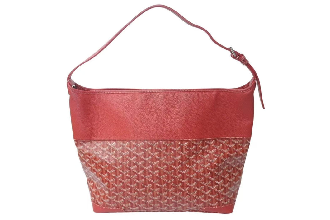 極美品 GOYARD ゴヤール グレナディン ワンショルダーバッグ LUY020131 レザー PVC レッド シルバー金具 中古 4c072976
