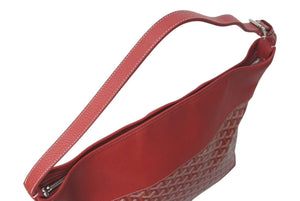 極美品 GOYARD ゴヤール グレナディン ワンショルダーバッグ LUY020131 レザー PVC レッド シルバー金具 中古 4c072976