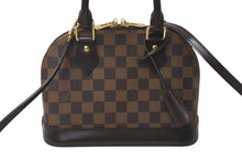 Load image into Gallery viewer, 極美品 LOUIS VUITTON ルイヴィトン アルマBB 2WAY ハンドバッグ N41221 ダミエ エベヌ ブラウン ショルダー PVC レザー 中古 4c072978