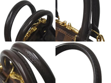 Load image into Gallery viewer, 極美品 LOUIS VUITTON ルイヴィトン アルマBB 2WAY ハンドバッグ N41221 ダミエ エベヌ ブラウン ショルダー PVC レザー 中古 4c072978