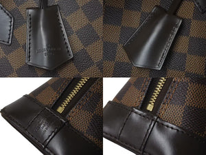極美品 LOUIS VUITTON ルイヴィトン アルマBB 2WAY ハンドバッグ N41221 ダミエ エベヌ ブラウン ショルダー PVC レザー 中古 4c072978