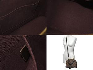 極美品 LOUIS VUITTON ルイヴィトン アルマBB 2WAY ハンドバッグ N41221 ダミエ エベヌ ブラウン ショルダー PVC レザー 中古 4c072978