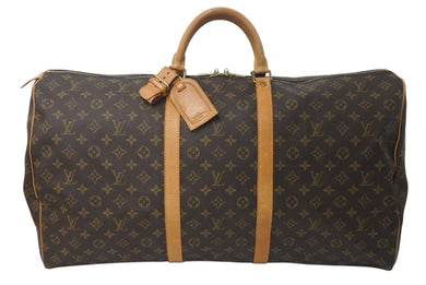 LOUIS VUITTON ルイヴィトン キーポル60 ボストンバッグ M41422 モノグラム ブラウン PVCコーティングキャンバス ヌメ革 美品 中古 4c072979