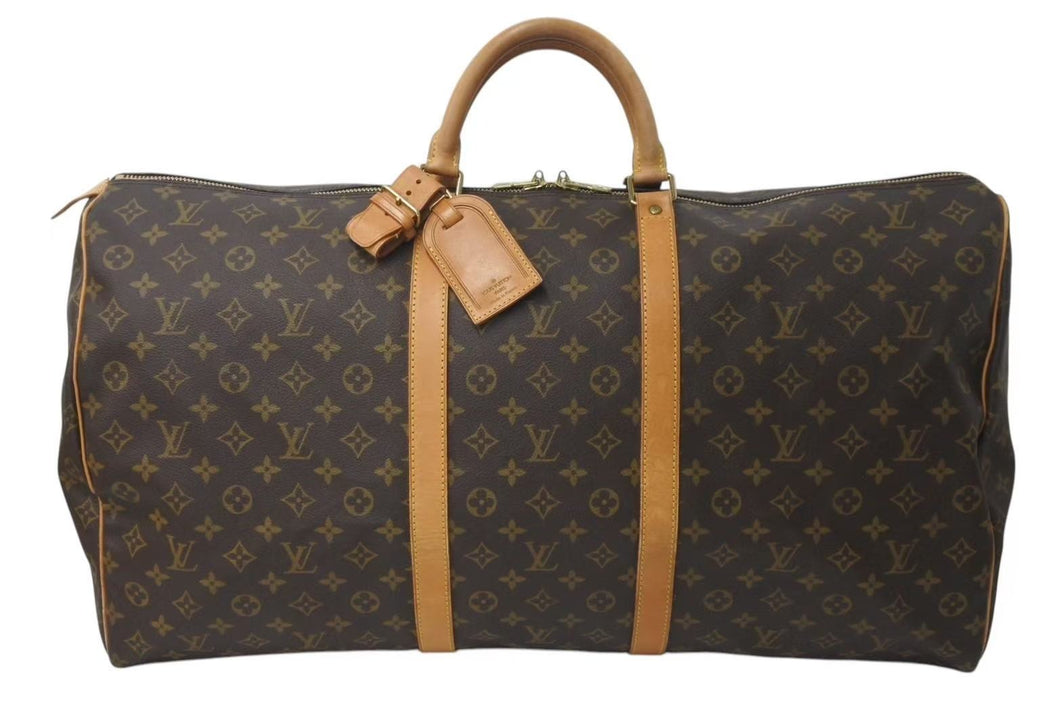 LOUIS VUITTON ルイヴィトン キーポル60 ボストンバッグ M41422 モノグラム ブラウン PVCコーティングキャンバス ヌメ革 美品 中古 4c072979