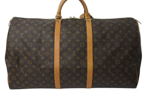 LOUIS VUITTON ルイヴィトン キーポル60 ボストンバッグ M41422 モノグラム ブラウン PVCコーティングキャンバス ヌメ革 美品 中古 4c072979