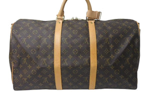 LOUIS VUITTON ルイヴィトン キーポルバンドリエール50 ボストンバッグ M41416 モノグラムキャンバス ブラウン 美品 中古 4c072980