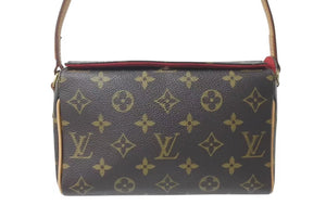 LOUIS VUITTON ルイヴィトン ハンドバッグ レシタル モノグラムキャンバス M51900 ゴールド金具 ブラウン 美品 中古 4c072987