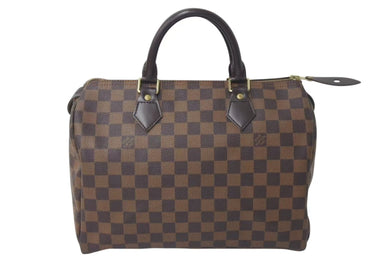 極美品 LOUIS VUITTON ルイヴィトン スピーディ30 ハンドバッグ ダミエ N41531 ゴールド金具 ブラウン 中古 4c072991