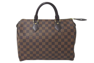 極美品 LOUIS VUITTON ルイヴィトン スピーディ30 ハンドバッグ ダミエ N41531 ゴールド金具 ブラウン 中古 4c072991