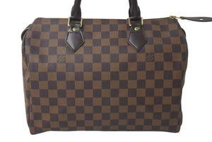 極美品 LOUIS VUITTON ルイヴィトン スピーディ30 ハンドバッグ ダミエ N41531 ゴールド金具 ブラウン 中古 4c072991