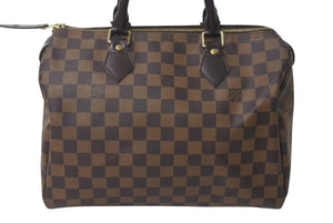 極美品 LOUIS VUITTON ルイヴィトン スピーディ30 ハンドバッグ ダミエ N41531 ゴールド金具 ブラウン 中古 4c072991