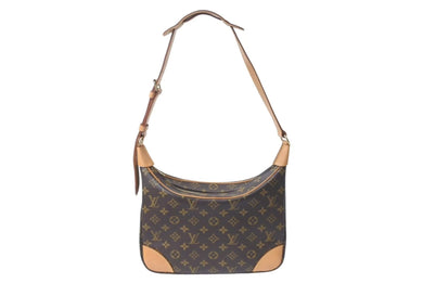 極美品 LOUIS VUITTON ルイヴィトン ブローニュ30 ショルダーバッグ M51265 モノグラム PVC レザー ゴールド金具 ブラウン 中古 4c072994