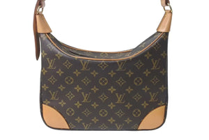 極美品 LOUIS VUITTON ルイヴィトン ブローニュ30 ショルダーバッグ M51265 モノグラム PVC レザー ゴールド金具 ブラウン 中古 4c072994