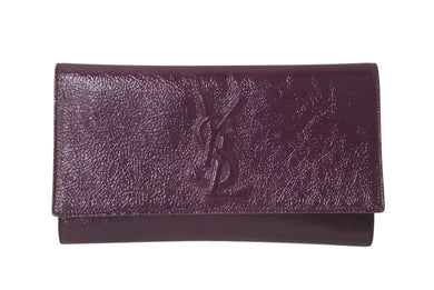 極美品 YVES SAINT LAURENT イブサンローラン クラッチバッグ アクセサリーポーチ 2010年1 203855 AB80G エナメル パープル 中古 4c072997 