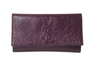 極美品 YVES SAINT LAURENT イブサンローラン クラッチバッグ アクセサリーポーチ 2010年1 203855 AB80G エナメル パープル 中古 4c072997 