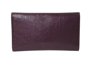極美品 YVES SAINT LAURENT イブサンローラン クラッチバッグ アクセサリーポーチ 2010年1 203855 AB80G エナメル パープル 中古 4c072997 