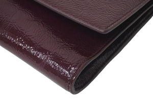 極美品 YVES SAINT LAURENT イブサンローラン クラッチバッグ アクセサリーポーチ 2010年1 203855 AB80G エナメル パープル 中古 4c072997 