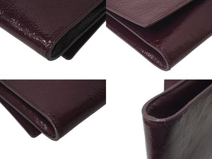 極美品 YVES SAINT LAURENT イブサンローラン クラッチバッグ アクセサリーポーチ 2010年1 203855 AB80G エナメル パープル 中古 4c072997 