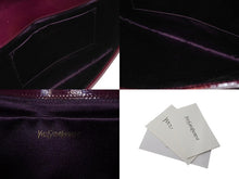 画像をギャラリービューアに読み込む, 極美品 YVES SAINT LAURENT イブサンローラン クラッチバッグ アクセサリーポーチ 2010年1 203855 AB80G エナメル パープル 中古 4c072997 