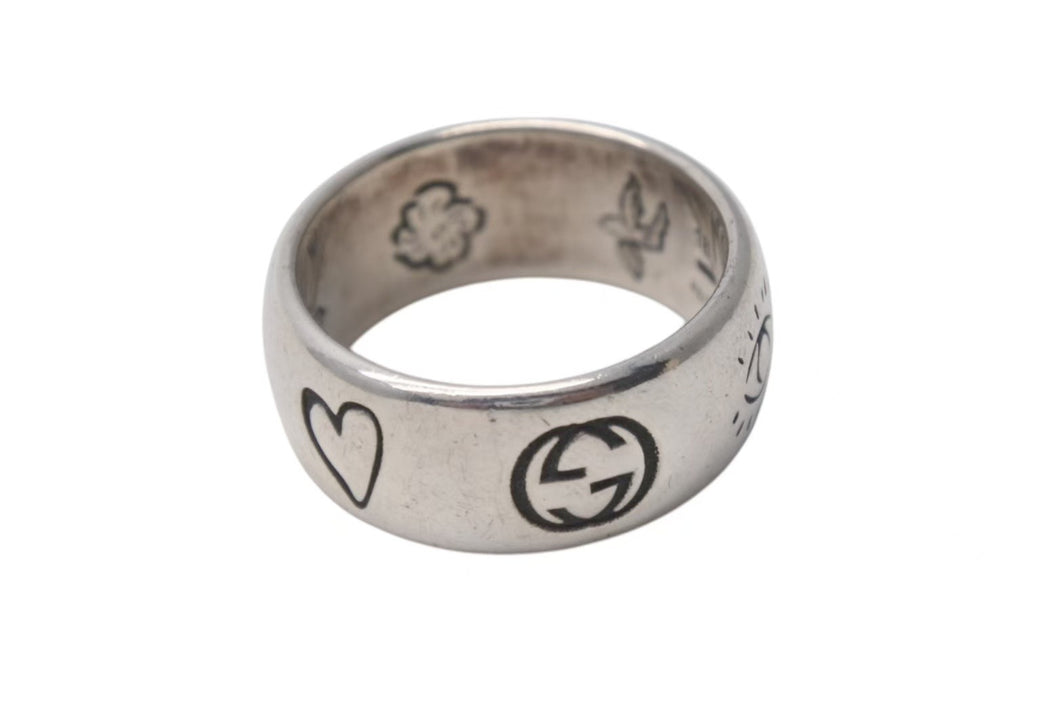 GUCCI グッチ リング BLIND FOR LOVE RING 指輪 10g 16.5号 シルバー925 スターリング 中古 4c073003 