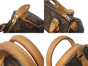 極美品 LOUIS VUITTON ルイヴィトン ミニスピーディ ハンドバッグ モノグラム M41534 PVC ブラウン ゴールド金具 中古 4c073005