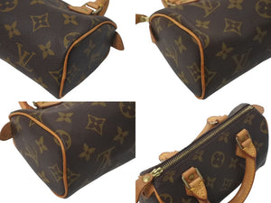 極美品 LOUIS VUITTON ルイヴィトン ミニスピーディ ハンドバッグ モノグラム M41534 PVC ブラウン ゴールド金具 中古 4c073005