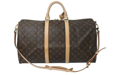 極美品 LOUIS VUITTON ルイヴィトン キーポル バンドリエール 50 ボストンバッグ M41416 モノグラム ブラウン 中古 4c073010