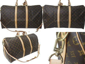 極美品 LOUIS VUITTON ルイヴィトン キーポル バンドリエール 50 ボストンバッグ M41416 モノグラム ブラウン 中古 4c073010