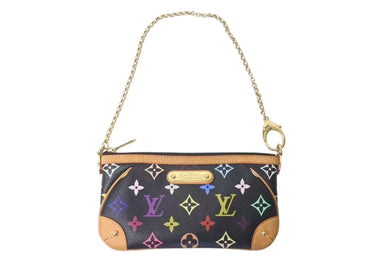 極美品 LOUIS VUITTON ルイヴィトン ポーチ M60097 ポシェット ミラMM モノグラムマルチカラー ブラック 中古 4c073013