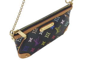 極美品 LOUIS VUITTON ルイヴィトン ポーチ M60097 ポシェット ミラMM モノグラムマルチカラー ブラック 中古 4c073013