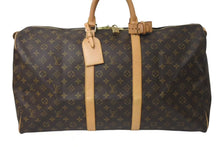 Load image into Gallery viewer, LOUIS VUITTON ルイヴィトン キーポル55 ボストンバッグ M41424 モノグラム PVCコーティングキャンバス ヌメ革 ブラウン 美品 中古 4c073017