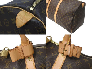LOUIS VUITTON ルイヴィトン キーポル55 ボストンバッグ M41424 モノグラム PVCコーティングキャンバス ヌメ革 ブラウン 美品 中古 4c073017