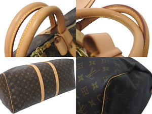LOUIS VUITTON ルイヴィトン キーポル55 ボストンバッグ M41424 モノグラム PVCコーティングキャンバス ヌメ革 ブラウン 美品 中古 4c073017
