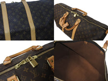 Load image into Gallery viewer, LOUIS VUITTON ルイヴィトン キーポル55 ボストンバッグ M41424 モノグラム PVCコーティングキャンバス ヌメ革 ブラウン 美品 中古 4c073017