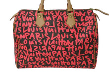 Load image into Gallery viewer, 極美品 LOUIS VUITTON ルイヴィトン モノグラム グラフィティ スピーディ30 ハンドバッグ M93704 ピンク PVC ヌメ革 中古 4c073019